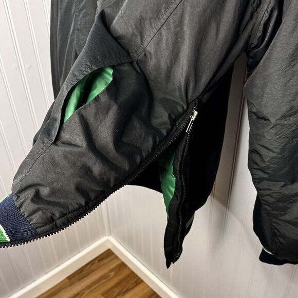 Vintage 1980’s Sz L Starter NFL New York Jets Puffer Jacket Full Zip Black Green - Picture 7 of 16